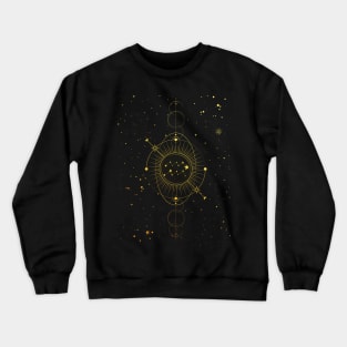 Cosmic Aquarius Gold Texture Crewneck Sweatshirt